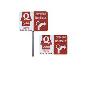 Kit Pré-enseigne 2 faces imprimées + vernis de protection de 150 x 100cm type 